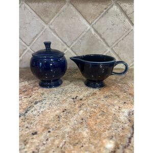 Fiesta Cobalt Blue‎ Creamer and Sugar